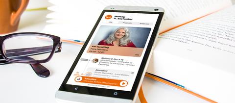 Neue hr2 App auf Smartphone