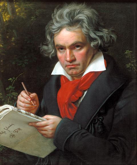 Ludwig van Beethoven beim Komponieren der Messe "Missa solemnis"