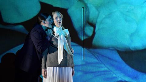 Beth Taylor in der Rolle des Falliero und Heather Phillips als Bianca
