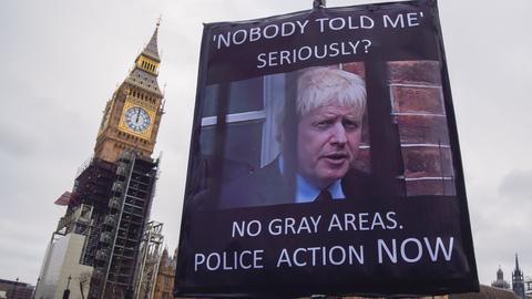 Anti-Boris Johnson Proteste vor dem Unterhaus in London
