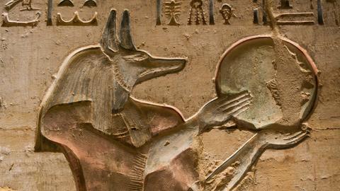 Der Gott Anubis, Hathor-Tempel, Deir el-Medina, Theben-West, Ägypten