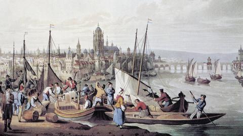 Frankfurt am Main um 1810, historische Stadtansicht