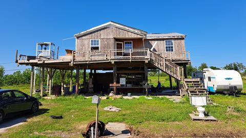 Das Haus von Chris Brunet auf der Isle de Jean Charles, Louisiana