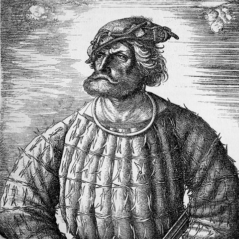 Florian Geyer von Giebelstadt übernahm im Bauernkrieg 1525 die Führung des Schwarzen Haufens.