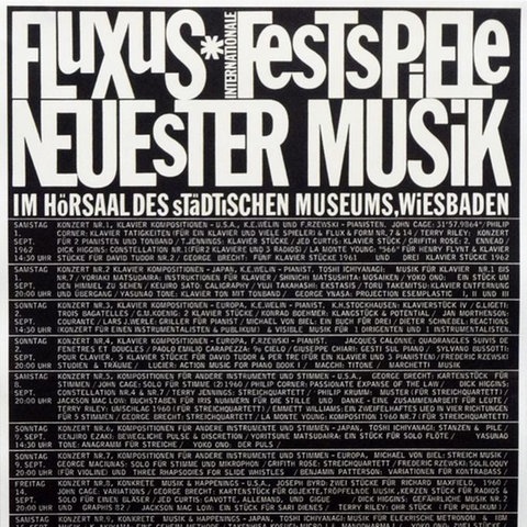 Plakat zum ersten Fluxus-Festival 1962