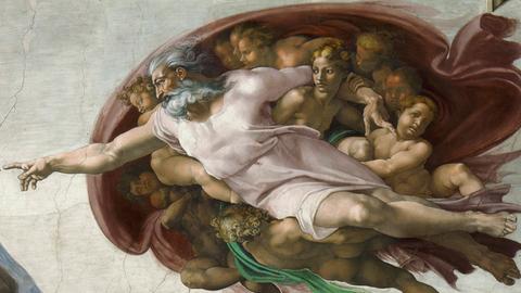 Darstellung von Gottvater durch Michelangelo in der Sixtinischen Kapelle, Rom