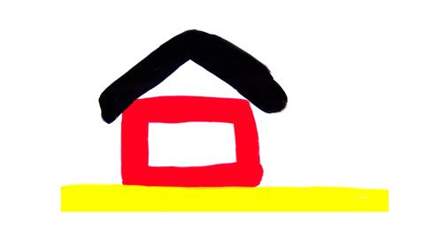 Haus in schwarz rot gold