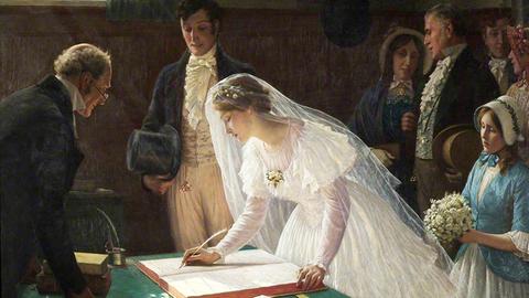 Edmund Leighton: Signing the register