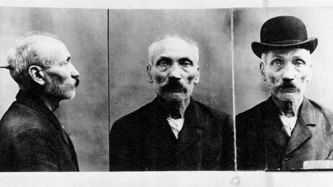 Fotos von Friedrich Wilhelm Voigt, des "Hauptmann von Köpenick", aus der Strafvollzugsakte