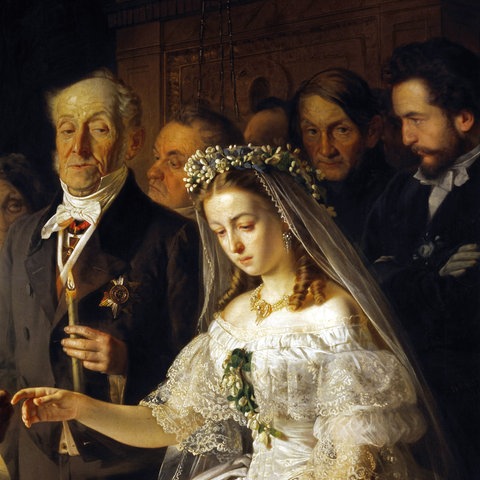 Ungleiches Paar, Gemälde von Wassilij Pukirew, Weißrussisches Museum der Nationalen Künste