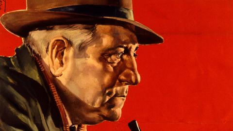 Werbung für einen Maigret-Film mit Jean Gabin
