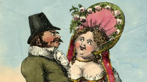 Karikatur auf den Prinzen von Hessen-Homburg und Prinzessin Elisabeth, 1818