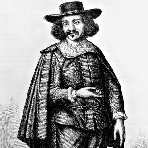 Molière persönlich in der Rolle des "Arnolphe", Zeichnung von Eustache Lorsay