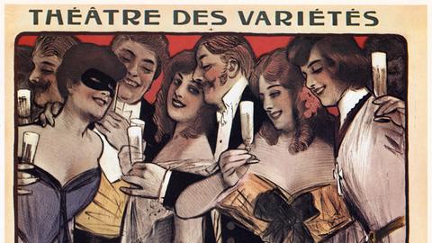 Französisches Werbeplakat für Strauss' "Die Fledermaus", 1904