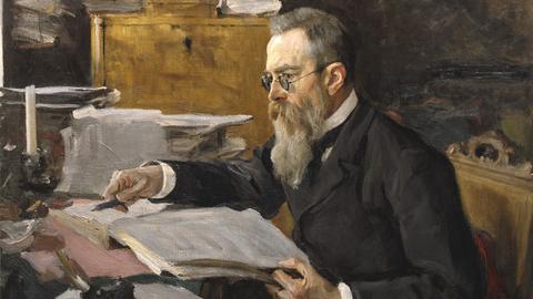Nikolaj Rimskij-Korsakow, Porträt gemalt von Walentin Serow, 1898