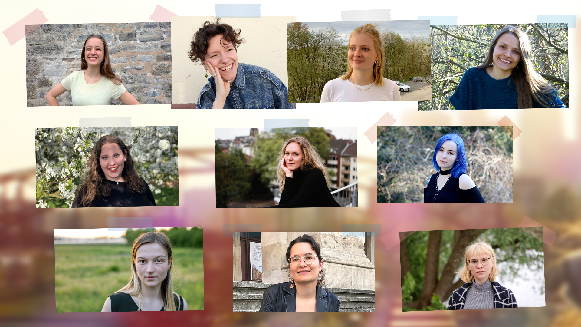 Collage mit Porträts von zehn jungen Frauen