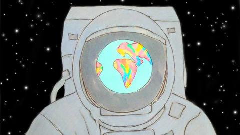 Zeichnung Astronaut