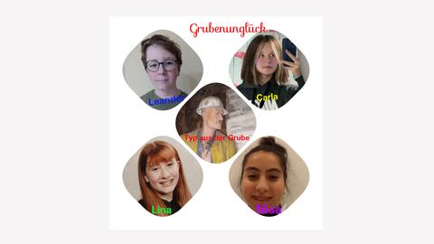 Collage Schüler und Foto aus der Grube Fortuna
