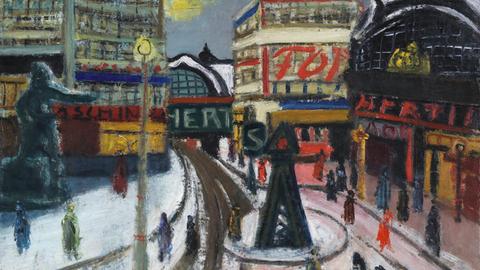 Louise Rösler: Alexanderplatz mit Berolina im Schnee, 1935