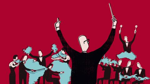 Der Taktstock bewegt Orchester