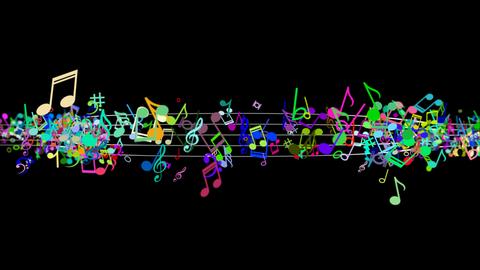 Farbige Musiknoten