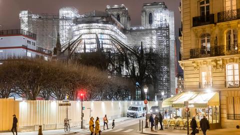 Die Baustelle von Notre Dame in Paris im Februar 2023