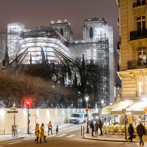 Die Baustelle von Notre Dame in Paris im Februar 2023