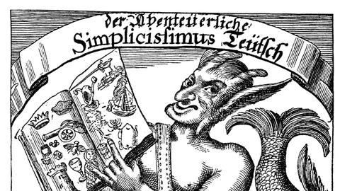 Frontispiz der Erstausgabe "Der abenteuerliche Simplicissimus Teutsch" von Hans Jakob Christoffel von Grimmelshausen