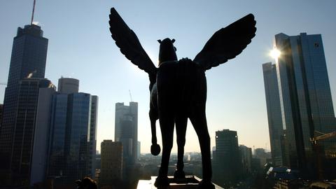 Pegasus auf dem Dach der Alten Oper Frankfurt