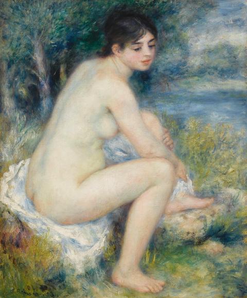 Pierre-Auguste Renoir (1841–1919): Weiblicher Akt in einer Landschaft (1883)