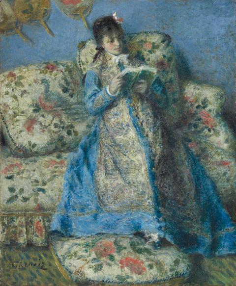 Pierre-Auguste Renoir (1841–1919): Bildnis von Madame Monet (Madame Claude Monet lesend) (um 1874)